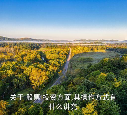 關(guān)于 股票 投資方面,其操作方式有什么講究