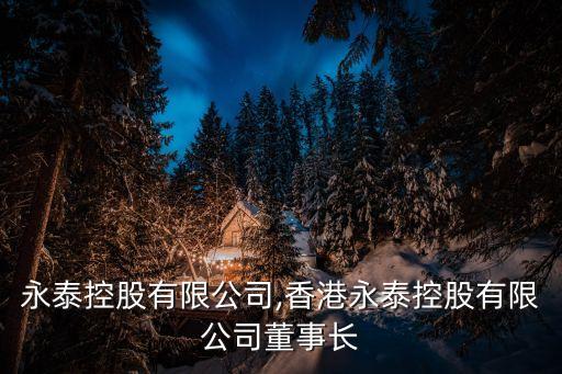 江山永泰控股有限公司,香港永泰控股有限公司董事長