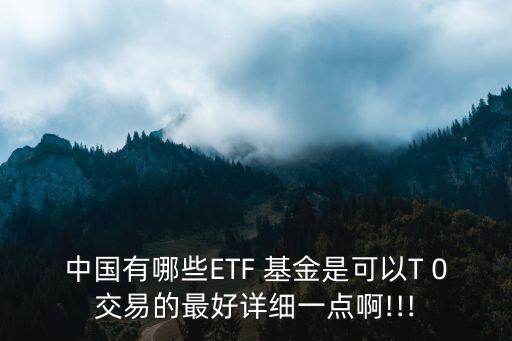 中國有哪些ETF 基金是可以T 0交易的最好詳細(xì)一點(diǎn)啊!!!