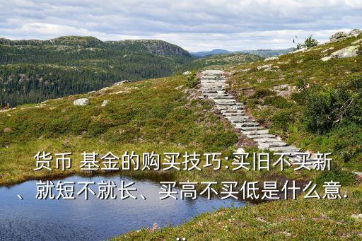  貨幣 基金的購(gòu)買(mǎi)技巧:買(mǎi)舊不買(mǎi)新、就短不就長(zhǎng)、買(mǎi)高不買(mǎi)低是什么意...