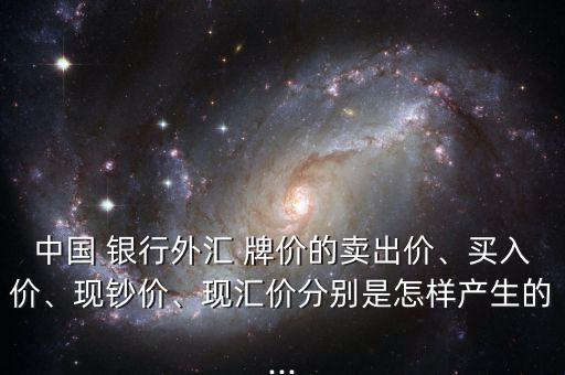 中國 銀行外匯 牌價(jià)的賣出價(jià)、買入價(jià)、現(xiàn)鈔價(jià)、現(xiàn)匯價(jià)分別是怎樣產(chǎn)生的...