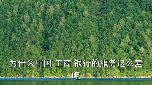 為什么中國 工商 銀行的服務這么差呢