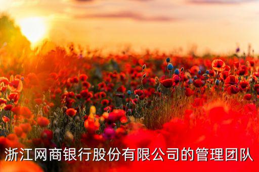 浙江網(wǎng)商銀行股份有限公司的管理團(tuán)隊
