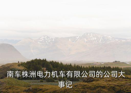 南車(chē)株洲電力機(jī)車(chē)有限公司的公司大事記