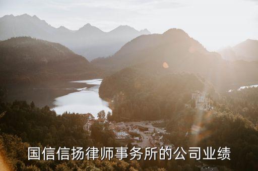國信信揚律師事務(wù)所的公司業(yè)績
