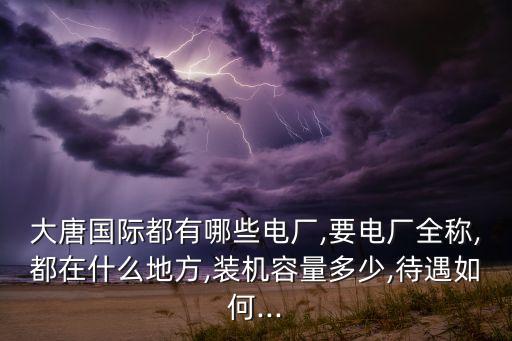 大唐國(guó)際都有哪些電廠,要電廠全稱,都在什么地方,裝機(jī)容量多少,待遇如何...