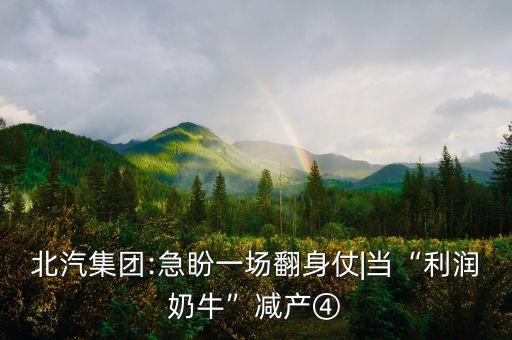 北汽集團:急盼一場翻身仗|當“利潤奶牛”減產(chǎn)④