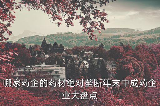 哪家藥企的藥材絕對(duì)壟斷年末中成藥企業(yè)大盤點(diǎn)