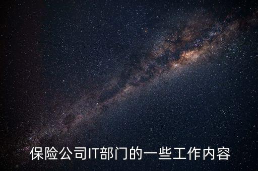  保險(xiǎn)公司IT部門的一些工作內(nèi)容