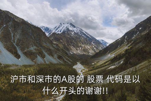 滬市和深市的A股的 股票 代碼是以什么開(kāi)頭的謝謝!!