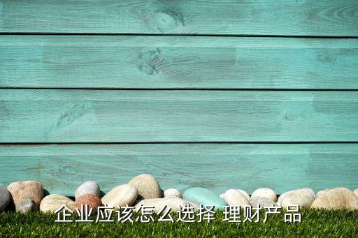企業(yè)應(yīng)該怎么選擇 理財(cái)產(chǎn)品