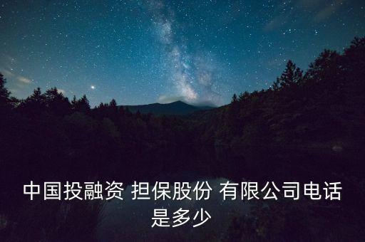 中國投融資 擔(dān)保股份 有限公司電話是多少