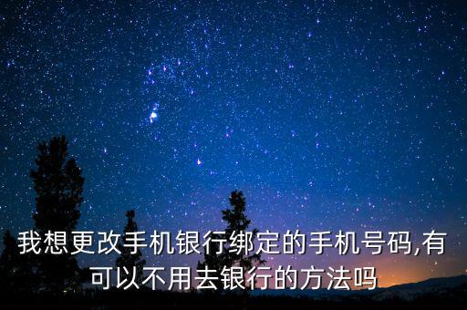 我想更改手機(jī)銀行綁定的手機(jī)號碼,有可以不用去銀行的方法嗎