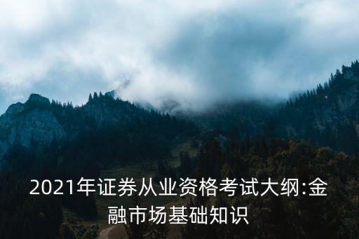 2021年證券從業(yè)資格考試大綱:金融市場(chǎng)基礎(chǔ)知識(shí)