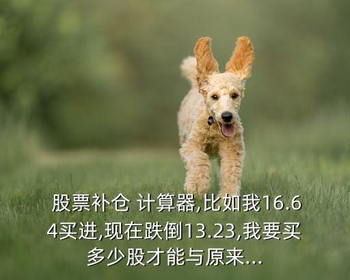  股票補(bǔ)倉 計(jì)算器,比如我16.64買進(jìn),現(xiàn)在跌倒13.23,我要買多少股才能與原來...