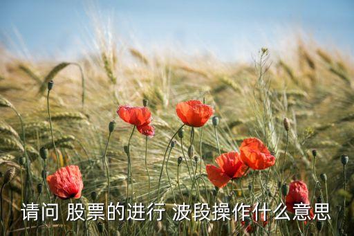請(qǐng)問 股票的進(jìn)行 波段操作什么意思