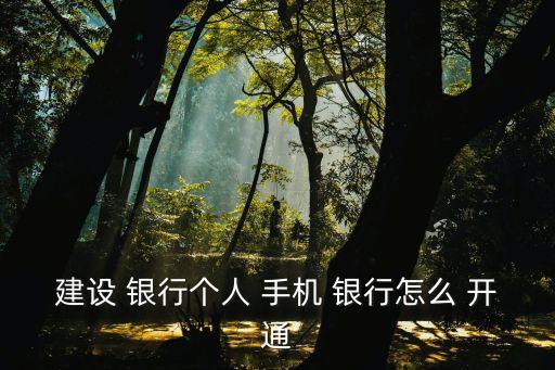 建設(shè) 銀行個人 手機 銀行怎么 開通