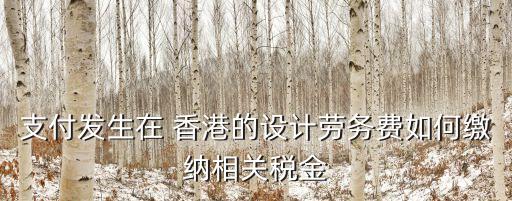 支付發(fā)生在 香港的設(shè)計勞務(wù)費如何繳納相關(guān)稅金