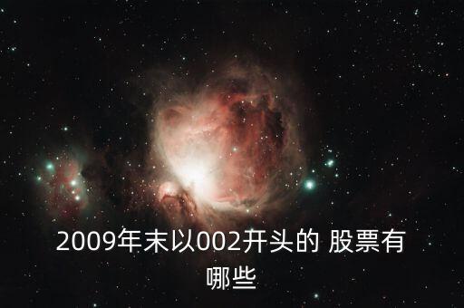 2009年末以002開(kāi)頭的 股票有哪些