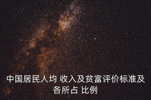 中國(guó)居民人均 收入及貧富評(píng)價(jià)標(biāo)準(zhǔn)及各所占 比例