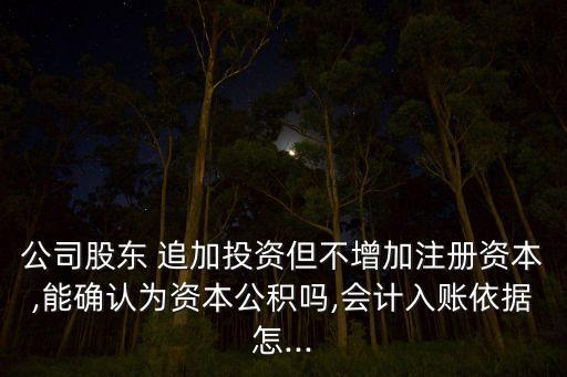 投資者對企業(yè)追加投資業(yè)務(wù)涉及