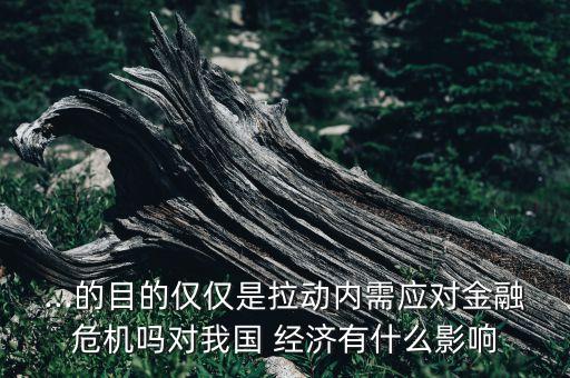 ...的目的僅僅是拉動內(nèi)需應(yīng)對金融危機(jī)嗎對我國 經(jīng)濟(jì)有什么影響