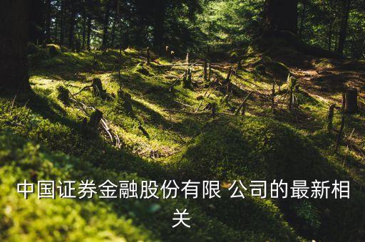 中國證券金融股份有限 公司的最新相關(guān)