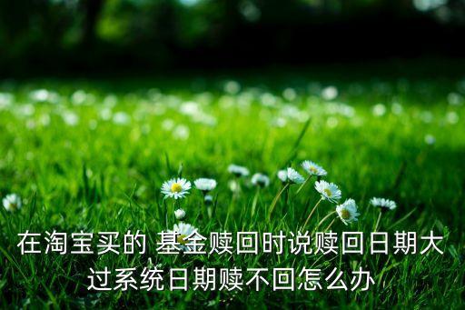 在淘寶買(mǎi)的 基金贖回時(shí)說(shuō)贖回日期大過(guò)系統(tǒng)日期贖不回怎么辦