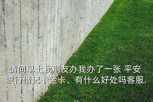 請(qǐng)問(wèn)早上我朋友辦我辦了一張 平安 銀行借記卡金卡、有什么好處嗎客服...