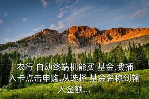 農(nóng)行卡自動(dòng)買(mǎi)基金,農(nóng)行推薦的基金能不能買(mǎi)