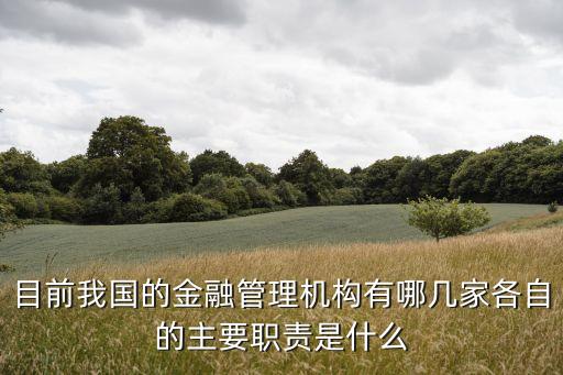 目前我國的金融管理機構有哪幾家各自的主要職責是什么