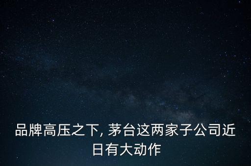 品牌高壓之下, 茅臺這兩家子公司近日有大動作
