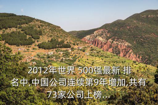 2012中國(guó)500強(qiáng)排名,中國(guó)500強(qiáng)排名一覽表