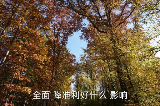 全面 降準利好什么 影響