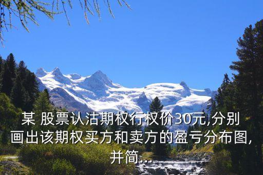 某 股票認(rèn)沽期權(quán)行權(quán)價(jià)30元,分別畫(huà)出該期權(quán)買方和賣方的盈虧分布圖,并簡(jiǎn)...