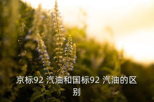 京標92 汽油和國標92 汽油的區(qū)別