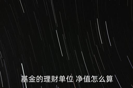  基金的理財單位 凈值怎么算