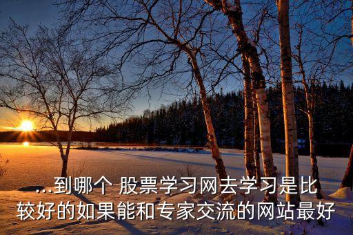 ...到哪個 股票學(xué)習(xí)網(wǎng)去學(xué)習(xí)是比較好的如果能和專家交流的網(wǎng)站最好