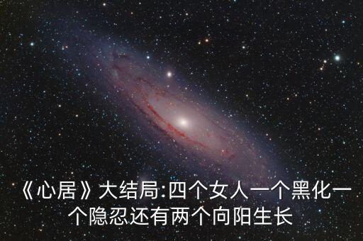 《心居》大結(jié)局:四個(gè)女人一個(gè)黑化一個(gè)隱忍還有兩個(gè)向陽生長(zhǎng)