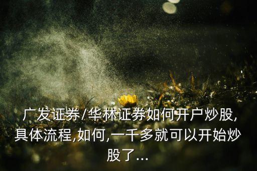  廣發(fā)證券/華林證券如何開(kāi)戶炒股,具體流程,如何,一千多就可以開(kāi)始炒股了...