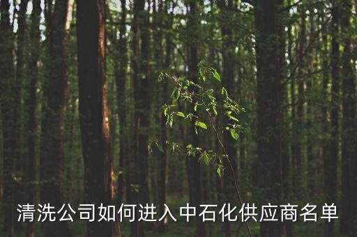 清洗公司如何進入中石化供應(yīng)商名單