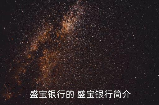  盛寶銀行的 盛寶銀行簡(jiǎn)介