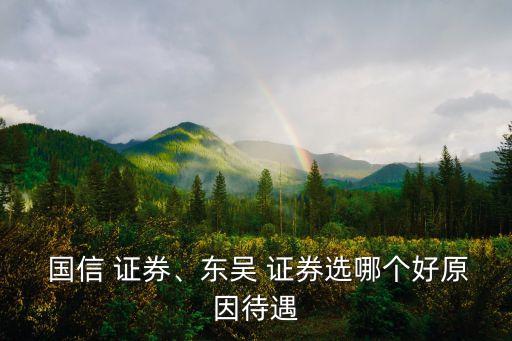  國信 證券、東吳 證券選哪個(gè)好原因待遇