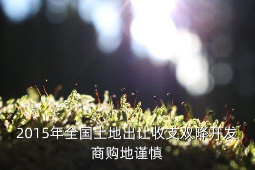 2015年全國土地出讓收支雙降開發(fā)商購地謹慎