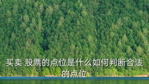 買(mǎi)賣(mài) 股票的點(diǎn)位是什么如何判斷合適的點(diǎn)位