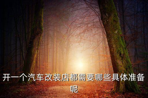 開(kāi)一個(gè)汽車改裝店都需要哪些具體準(zhǔn)備呢