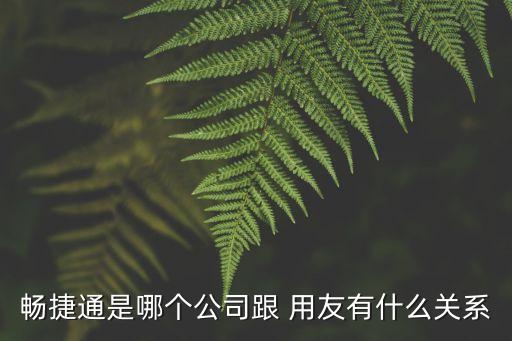 暢捷通是哪個公司跟 用友有什么關(guān)系
