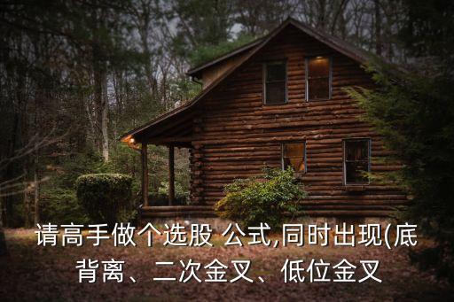 請高手做個選股 公式,同時出現(xiàn)(底 背離、二次金叉、低位金叉