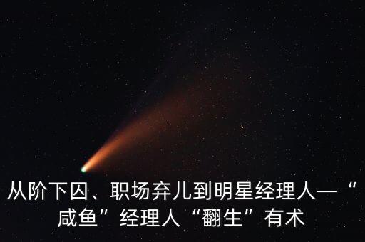 從階下囚、職場棄兒到明星經(jīng)理人—“咸魚”經(jīng)理人“翻生”有術(shù)