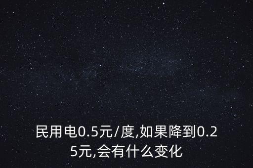 民用電0.5元/度,如果降到0.25元,會(huì)有什么變化